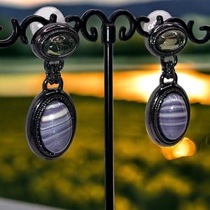 Purple Marbled Drop 1 Inch Earrings!